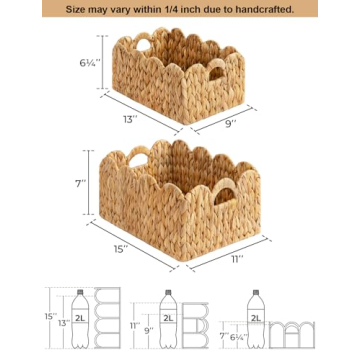 Elegant Scalloped Edge Wicker Baskets for Stylish Storage