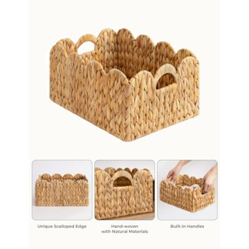 Elegant Scalloped Edge Wicker Baskets for Stylish Storage