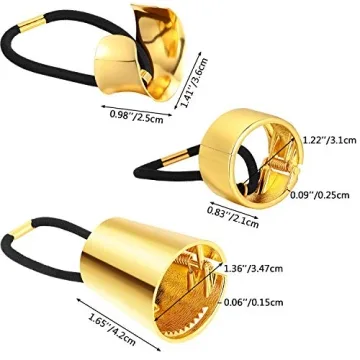 Yaomiao Metal Hair Cuffs 3 Styles Elegant Ponytail Holders