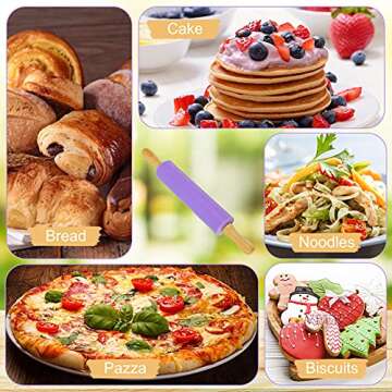 Koogel 12 Inch Kids Silicone Rolling Pin for Baking Fun