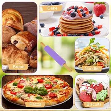 Koogel 12 Inch Kids Silicone Rolling Pin for Baking Fun