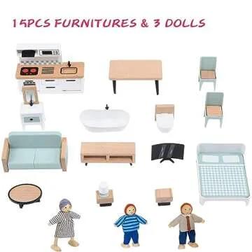 Large Pink Wooden Dollhouse with Elevator & Accessories