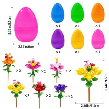 DIYDEC 12PCS Easter Flower Building Blocks for Creative Fun