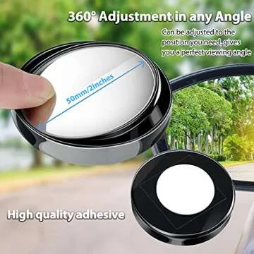 4 Pieces Blind Spot Mirrors Car Rear View Mirrors Wide View Angle Mirror Round HD Glass Convex Mirro...