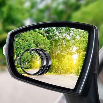 4 Pieces Blind Spot Mirrors Car Rear View Mirrors Wide View Angle Mirror Round HD Glass Convex Mirror Adjustable with Frame for Cars SUV Trucks Mirror Accessories (2 Inch)