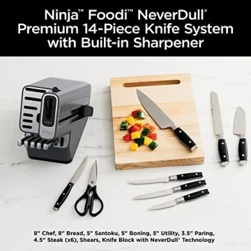 Premium Ninja Knife Set with Built-in Sharpener - 14 Pieces