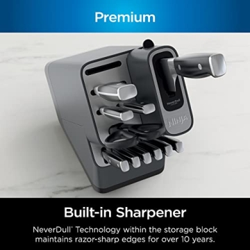 Premium Ninja Knife Set with Built-in Sharpener - 14 Pieces