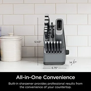 Premium Ninja Knife Set with Built-in Sharpener - 14 Pieces