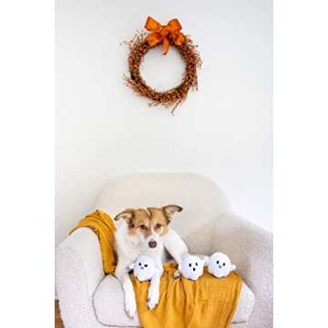 Pearhead Plush Squeaky Ghost Dog Toys, Halloween Stuffed Pet Toy, Dog Owner Must Have Accessories, S...