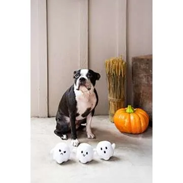 Pearhead Plush Squeaky Ghost Dog Toys, Halloween Stuffed Pet Toy, Dog Owner Must Have Accessories, Spooky Ghosts Fall Dog Toys, Set of 3