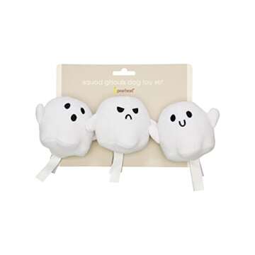 Pearhead Plush Squeaky Ghost Dog Toys, Halloween Stuffed Pet Toy, Dog Owner Must Have Accessories, Spooky Ghosts Fall Dog Toys, Set of 3