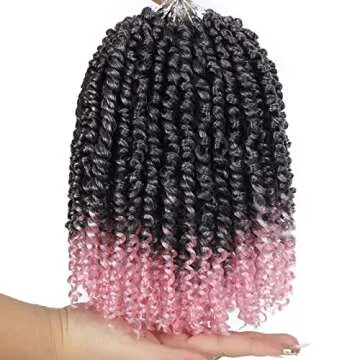 Passion Twist Crochet Braids - 10 Inch Pink Ombre Style
