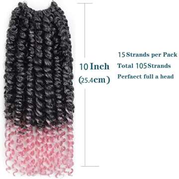 Passion Twist Crochet Braids - 10 Inch Pink Ombre Style