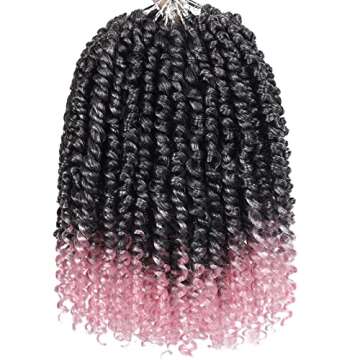 Passion Twist Crochet Braids - 10 Inch Pink Ombre Style