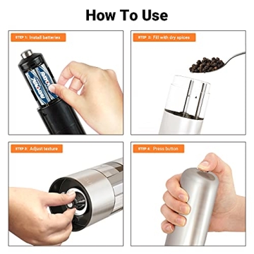 Electric Salt and Pepper Grinder Set for Effortless Flavor