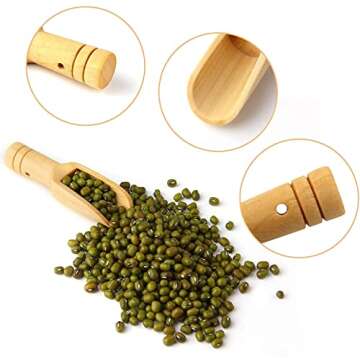 8pcs Mini Wooden Spoons，Mini Bamboo Spoons for Bath Salts, tea scoop, Washing Powder spoon，wooden candy spoon…