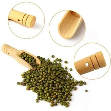 8pcs Mini Wooden Spoons，Mini Bamboo Spoons for Bath Salts, tea scoop, Washing Powder spoon，wooden candy spoon…