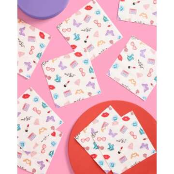 xo, Fetti Eras Party Icon Paper Napkins | 3-ply 25 pcs | Concert Party Tableware, Bachelorette Decor...