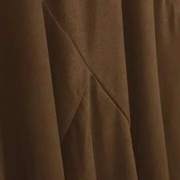 Urban CoCo Women's Vintage Elastic Waist A-Line Long Maxi Skirt (L, Brown)