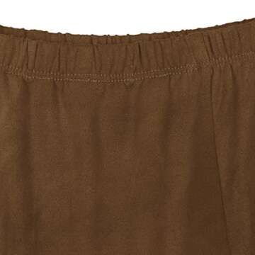 Urban CoCo Women's Vintage Elastic Waist A-Line Long Maxi Skirt (L, Brown)