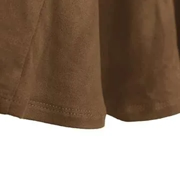 Urban CoCo Women's Vintage Elastic Waist A-Line Long Maxi Skirt (L, Brown)