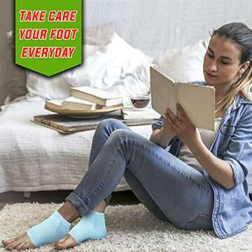 Nado Care 4 Pairs Heels Moisturizing Socks for Dry Cracked Heels Repair - Moisturizing Gel Heel Slee...