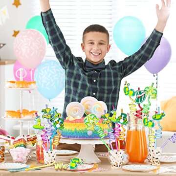 24 Pcs Golf Party Decorations Straws Par Tee Fore Time Plastic Reusable Drinking Straws Golf Party Supplies for Birthday Baby Shower Retirement Sport Themed Parties, 8 Styles 8 Colors