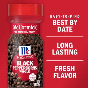 McCormick Whole Black Peppercorns - Premium Flavor in Every Bite