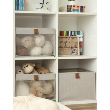 Stylish Fabric Storage Bins with Clear Windows