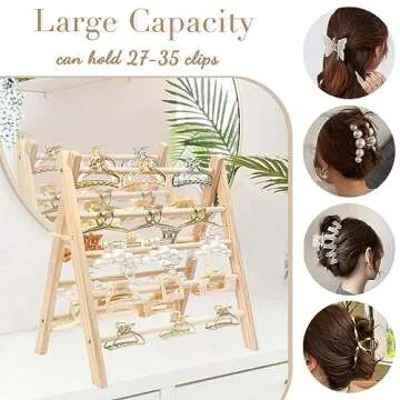 OAOLEER Large Claw Clip Organizer Holder, Hanging PVC Hair Clip Organizer Box Storage for Women Girls, Hair Clip Holder Display with Large Capacity for Wardrobe Closet Wall (Type A)