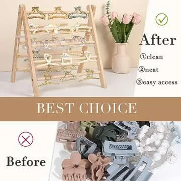 OAOLEER Large Claw Clip Organizer Holder, Hanging PVC Hair Clip Organizer Box Storage for Women Girls, Hair Clip Holder Display with Large Capacity for Wardrobe Closet Wall (Type A)