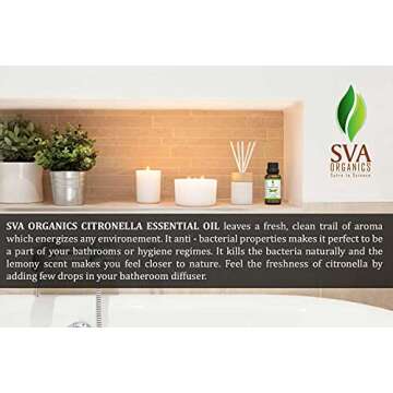 SVA Citronella Essential Oil 10ml for Aromatherapy & Skincare