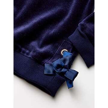 Juicy Couture Girls' Toddler 2 Pieces Velour Pants Set, Navy, 3T