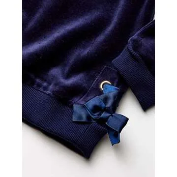 Juicy Couture Girls' Toddler 2 Pieces Velour Pants Set, Navy, 3T