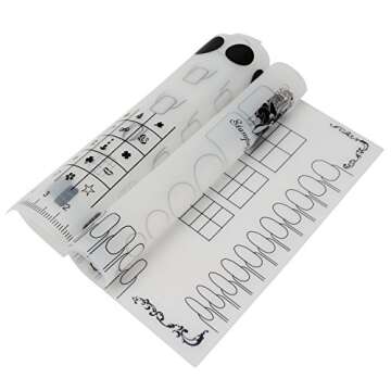 Segbeauty 2pcs Acrylic Nail Mats, 16" Silicone DIY Nail Art Stamping Mats, Workspace Stamping Plate Manicure Mat, Nail Polish Coloring Practice Pad, Nail Sticker Trainer Guide Table Cover Palette Tool