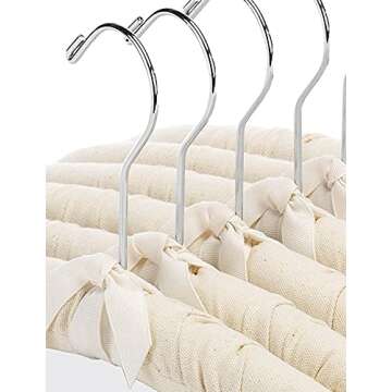 Whitmor Canvas Padded Hanger Shirt / Blouse Hangers, Set of 6