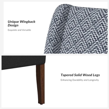 HULALA HOME Accent Chair Set of 2 with Washable Slipcover