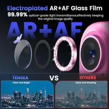 Tensea for iPhone 16 / iPhone 16 Plus Camera Lens Protector, 9H Tempered Glass Camera Cover Screen Protector, HD Clear, Metal Individual Ring for iPhone 16 6.1inch/iPhone 16 Plus 6.7inch 2024
