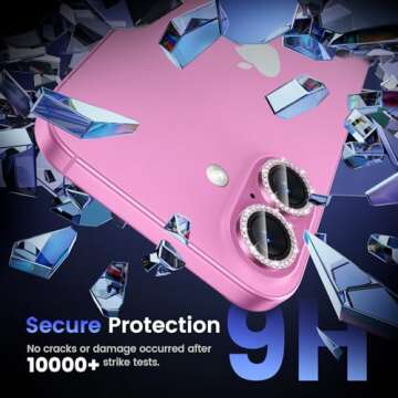 Tensea for iPhone 16 / iPhone 16 Plus Camera Lens Protector, 9H Tempered Glass Camera Cover Screen Protector, HD Clear, Metal Individual Ring for iPhone 16 6.1inch/iPhone 16 Plus 6.7inch 2024