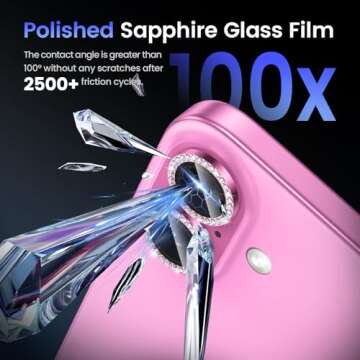 Tensea for iPhone 16 / iPhone 16 Plus Camera Lens Protector, 9H Tempered Glass Camera Cover Screen Protector, HD Clear, Metal Individual Ring for iPhone 16 6.1inch/iPhone 16 Plus 6.7inch 2024