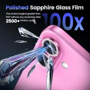 Tensea for iPhone 16 / iPhone 16 Plus Camera Lens Protector, 9H Tempered Glass Camera Cover Screen Protector, HD Clear, Metal Individual Ring for iPhone 16 6.1inch/iPhone 16 Plus 6.7inch 2024