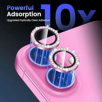 Tensea for iPhone 16 / iPhone 16 Plus Camera Lens Protector, 9H Tempered Glass Camera Cover Screen Protector, HD Clear, Metal Individual Ring for iPhone 16 6.1inch/iPhone 16 Plus 6.7inch 2024