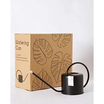 Indoor Watering Can - Matte Black Metal - 44oz or 1.3L - Long Spout for Easy Houseplant Watering