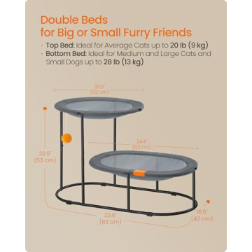 Feandrea 2-Tier Elevated Cat Bed for Summer Comfort