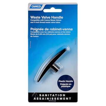 Camco 39508 Replacement Plastic Handle Compatible with Camco Waste Valve for RV Sewer Hose Support and RV Black and Gray Water Tanks, Black
