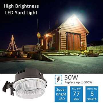 SZGMJIA LED Barn Light 50W, 6500lm with Photocell