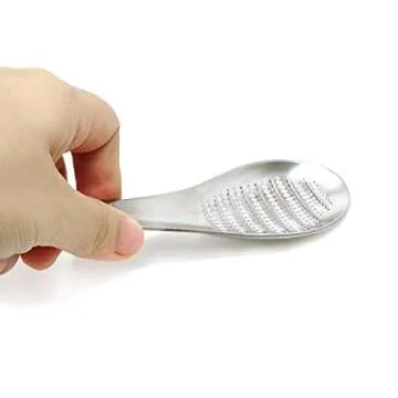 Honbay 1PCS Stainless Steel Garlic Ginger Fruits Root Vegetable Grater Grinder Spoon for Kitchen