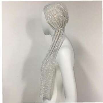 Stakee 1pc Women Head Scarf Hollow Bling Crystal Headband Rhinestone Headpiece Hair Turbans Hair Accessories