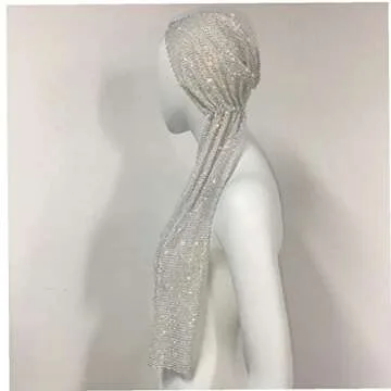 Stakee 1pc Women Head Scarf Hollow Bling Crystal Headband Rhinestone Headpiece Hair Turbans Hair Accessories