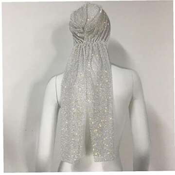 Stakee 1pc Women Head Scarf Hollow Bling Crystal Headband Rhinestone Headpiece Hair Turbans Hair Accessories